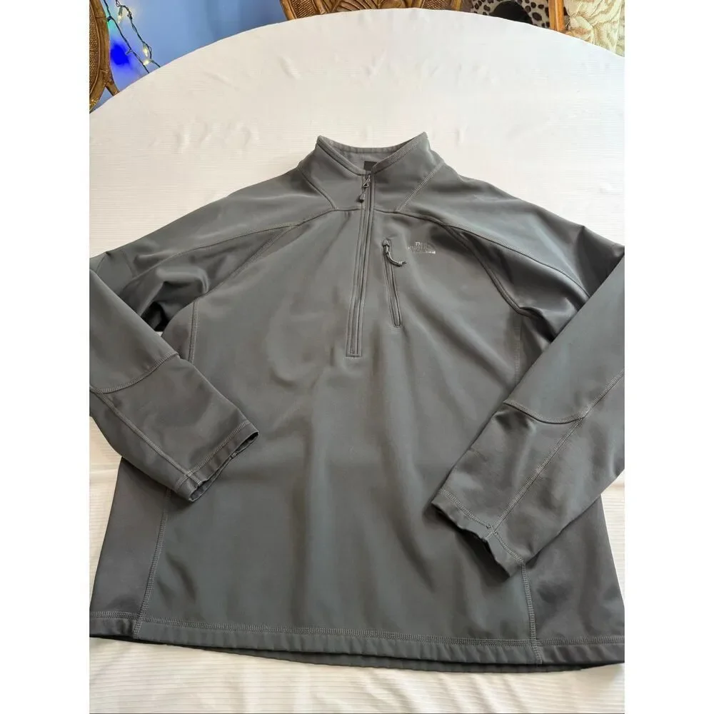 The North Face Men's 1/2 Zip Pullover Gray Fleece Jacket Size XL